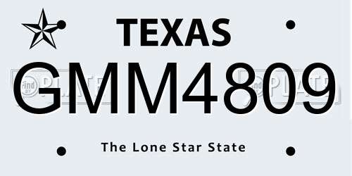 GMM4809 Texas License Plate