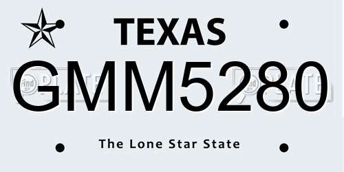 GMM5280 Texas License Plate