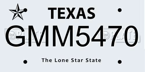 GMM5470 Texas License Plate