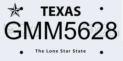 GMM5628 Texas License Plate