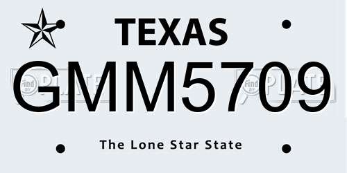 GMM5709 Texas License Plate