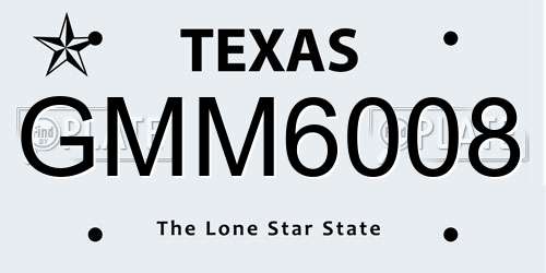 GMM6008 Texas License Plate