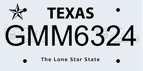 GMM6324 Texas License Plate