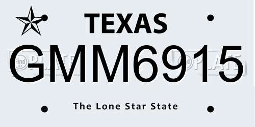 GMM6915 Texas License Plate