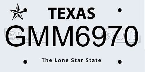 GMM6970 Texas License Plate