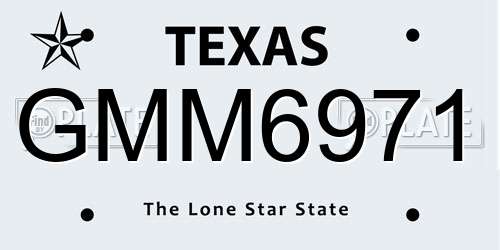 GMM6971 Texas License Plate