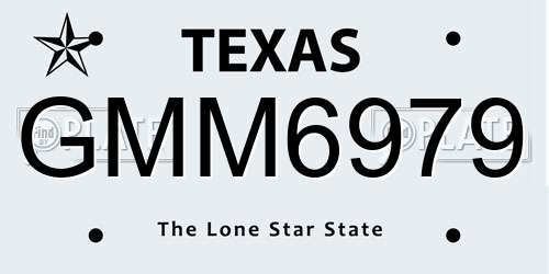 GMM6979 Texas License Plate