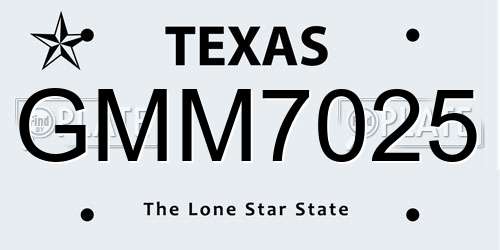 GMM7025 Texas License Plate