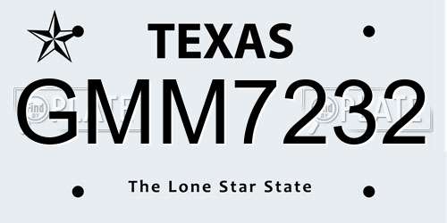 GMM7232 Texas License Plate