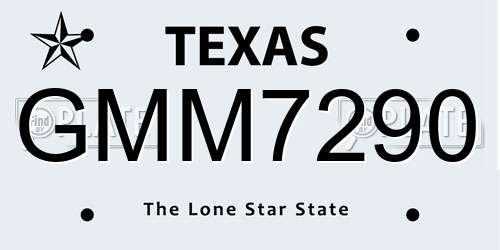 GMM7290 Texas License Plate