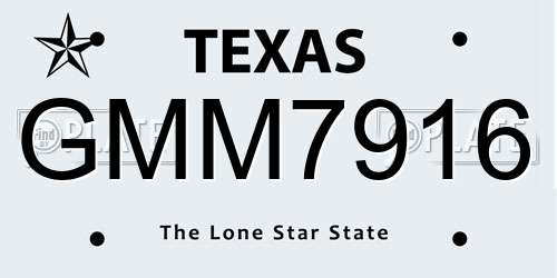 GMM7916 Texas License Plate