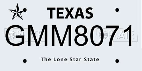 GMM8071 Texas License Plate