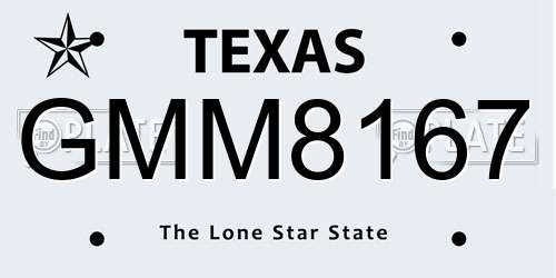 GMM8167 Texas License Plate