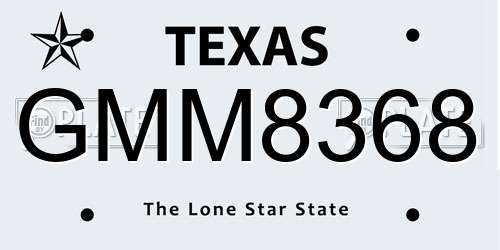 GMM8368 Texas License Plate