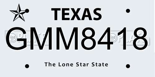 GMM8418 Texas License Plate