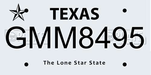 GMM8495 Texas License Plate