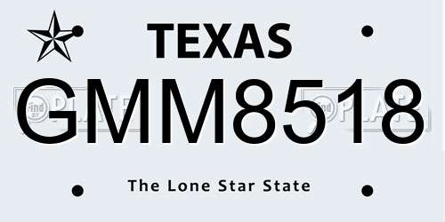 GMM8518 Texas License Plate