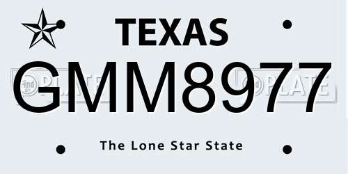 GMM8977 Texas License Plate