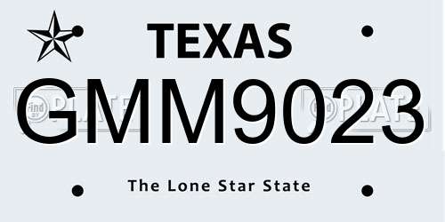 GMM9023 Texas License Plate