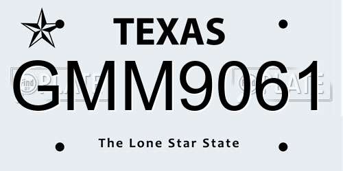 GMM9061 Texas License Plate