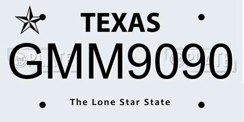 GMM9090 Texas License Plate