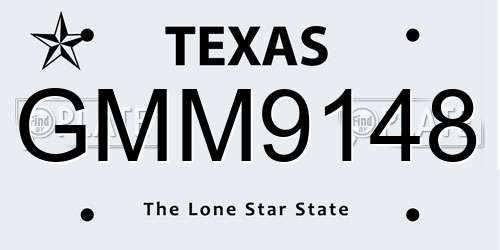 GMM9148 Texas License Plate