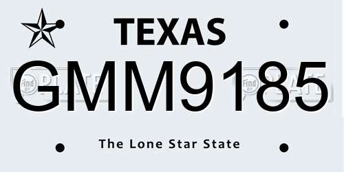 GMM9185 Texas License Plate