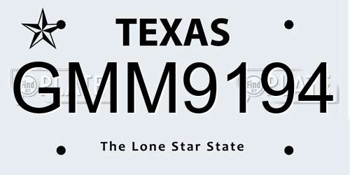 GMM9194 Texas License Plate