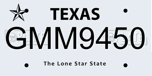 GMM9450 Texas License Plate