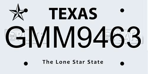 GMM9463 Texas License Plate
