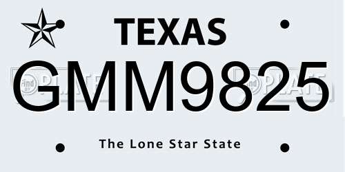 GMM9825 Texas License Plate