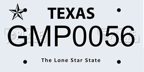 GMP0056 Texas License Plate