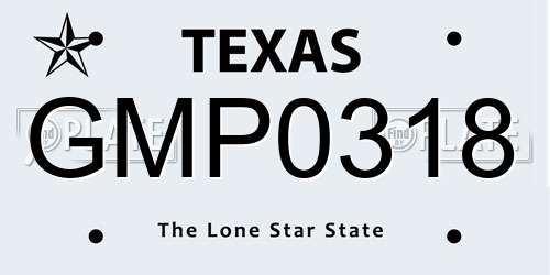 GMP0318 Texas License Plate