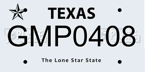 GMP0408 Texas License Plate