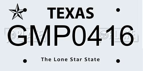 GMP0416 Texas License Plate
