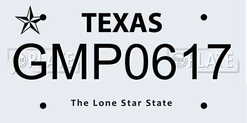 GMP0617 Texas License Plate