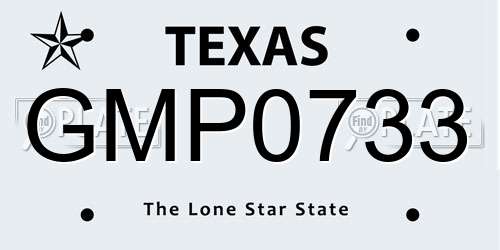 GMP0733 Texas License Plate