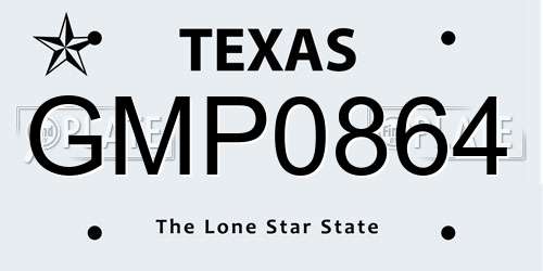 GMP0864 Texas License Plate