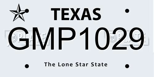 GMP1029 Texas License Plate