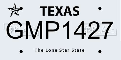 GMP1427 Texas License Plate