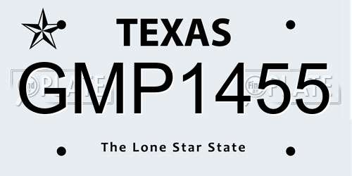 GMP1455 Texas License Plate