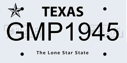 GMP1945 Texas License Plate
