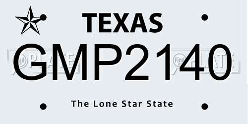 GMP2140 Texas License Plate