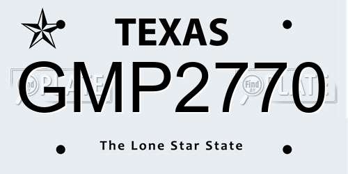 GMP2770 Texas License Plate
