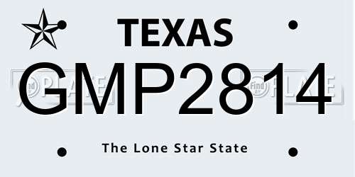 GMP2814 Texas License Plate