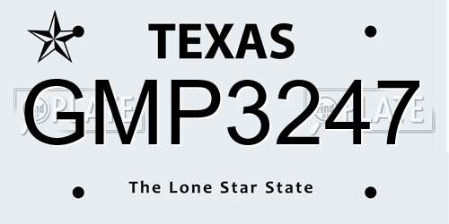 GMP3247 Texas License Plate