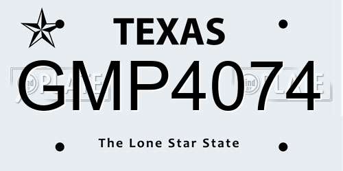 GMP4074 Texas License Plate