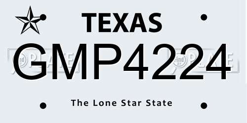 GMP4224 Texas License Plate