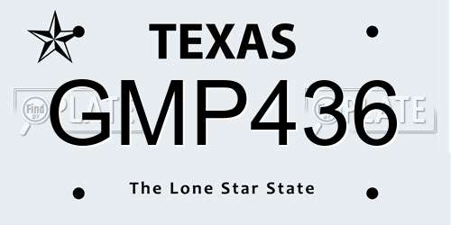 GMP436 Texas License Plate