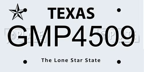 GMP4509 Texas License Plate